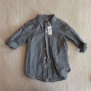 NWT Baby Gap Blue and White Gingham Button Down Shirt